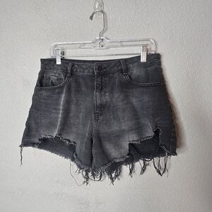 Sincerely Jules Shorts Womens 9 29 High Rise‎ Distressed Raw Hem Denim Cutoff